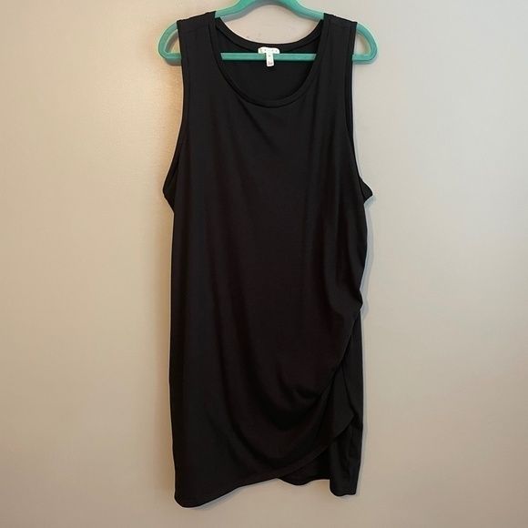 EUC Leith Ruched Sheath Sleeveless Black Dress Size 4X - Picture 3 of 6